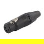 EQUIP Conector XLR 3 Polos Hembra 147931, Negro, Metal/Plástico, Chapado en Oro, Conector Derecho, Certificado CE/RoHS