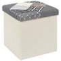 Home Deco Factory Caja-Puf Plegable Patchwork Asiento Extra Almacenamiento 38x38x38 cm