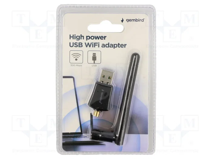 Gembird WNP-UA300P-02 Adaptador WiFi USB de Alta Potencia 300 Mbps