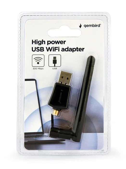Gembird WNP-UA300P-02 Adaptador WiFi USB de Alta Potencia 300 Mbps