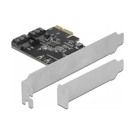DeLOCK 90431 - Tarjeta de Expansión PCIe SATA 3.0 Interna de 2 Puertos, con Controladora JMicron JMB582, 6 Gbit/s, Factor de Forma Low Profile, Hot-Swap