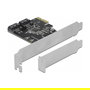 DeLOCK 90431 - Tarjeta de Expansión PCIe SATA 3.0 Interna de 2 Puertos, con Controladora JMicron JMB582, 6 Gbit/s, Factor de Forma Low Profile, Hot-Swap