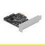 DeLOCK 90431 - Tarjeta de Expansión PCIe SATA 3.0 Interna de 2 Puertos, con Controladora JMicron JMB582, 6 Gbit/s, Factor de Forma Low Profile, Hot-Swap