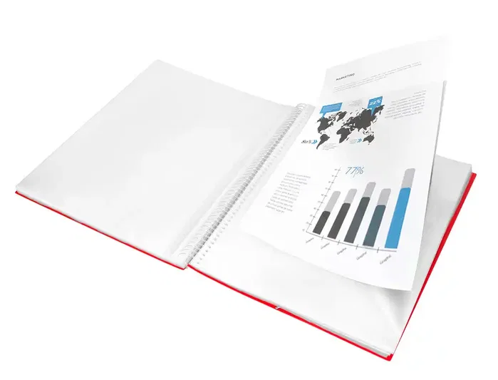 Liderpapel Carpeta Escaparate con Espiral Rojo 80 Fundas DIN A4 Liderpapel Carpeta Escaparate con Espiral Rojo 80 Fundas DIN A4