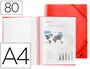Liderpapel Carpeta Escaparate con Espiral y Gomilla, 80 Fundas, Polipropileno, Din A4, Rojo