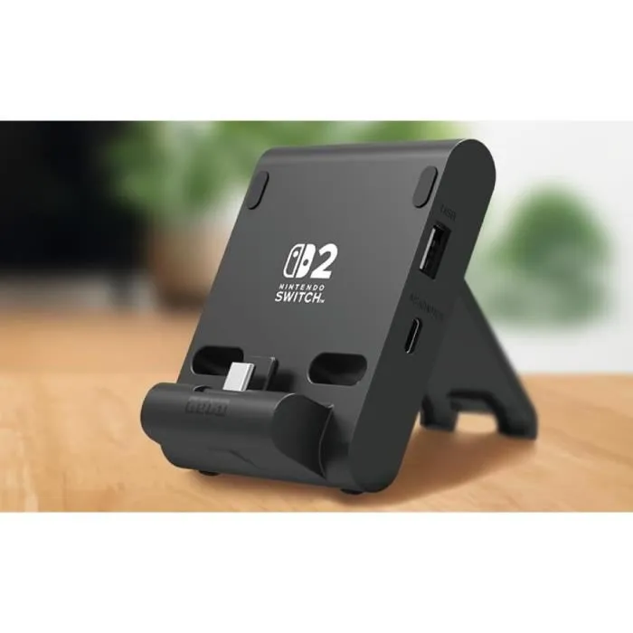 Hori Soporte Plegable PlayStand para Nintendo Switch 2 con Dispositivos USB - Negro