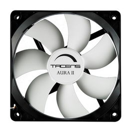 Tacens Aura II Ventilador de Caja 80 mm, Ultrasilencioso 10 dB, 1500 RPM, 25 CFM, Rodamiento Fluxus II, Antipolvo, Antivibraciones, Negro/Blanco