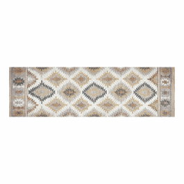 Croma Collection Alfombra vinílica estampada kilim grises, 60 x 200 cm