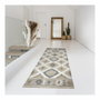 Croma Collection Alfombra vinílica estampada kilim grises, 60 x 200 cm