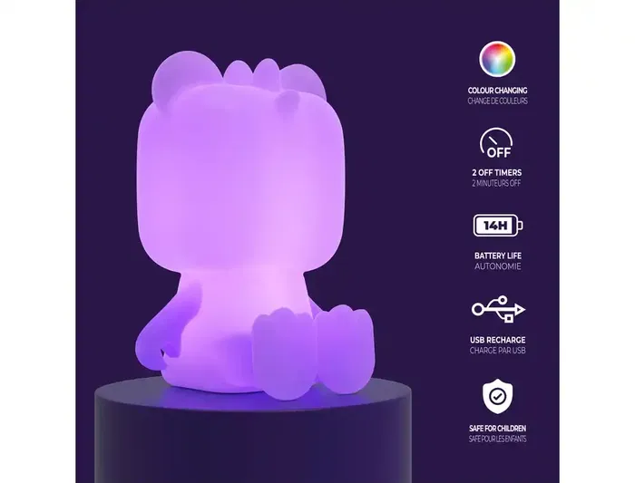 Wondee Dino Light Lámpara de Silicona Recargable USB Luz Nocturna Infantil