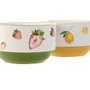 DKD Home Decor Set de 2 Cuencos de Porcelana con Diseño de Frutas 3D de 600ml
