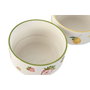 DKD Home Decor Set de 2 Cuencos de Porcelana con Diseño de Frutas 3D de 600ml