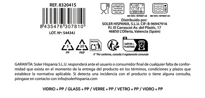 Inde Set de Jarra de Vidrio de 1 Litro y 6 Vasos de 245 ml, Colección Chrysler (6 Cajas) Inde Set de Jarra de Vidrio de 1 Litro y 6 Vasos de 245 ml, Colección Chrysler (6 Cajas)