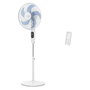 Rowenta VU5450F0 Turbo Silence Ventilador de Pie 40 cm, Blanco, 8 Velocidades, 3000 m3/h, 57 dB, Temporizador 8h, Control Remoto