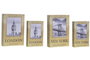 DKD Home Decor Set de 2 Cajas Libro Ciudad Dorado