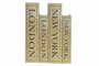 DKD Home Decor Set de 2 Cajas Libro Ciudad Dorado