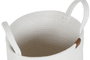 DKD Home Decor Set de 3 Cestas de Algodón con Asas, Blanco