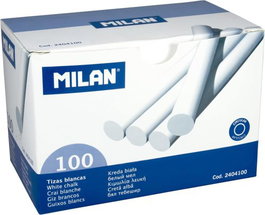 MILAN Estuche de 100 Tizas Antipolvo Blancas