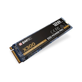 EMTEC Power Pro X300 SSD NVMe M.2 128 GB PCIe 3.0 x4, 1500 MB/s Lectura, 500 MB/s Escritura, 3D NAND para PC o Portatil, Resiste Golpes