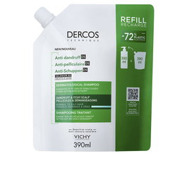 Vichy DERCOS Champú Anticaspa para Cabello Normal a Graso, Eficacia Anti-Reaparición, Recarga Ecorefill 390 ml