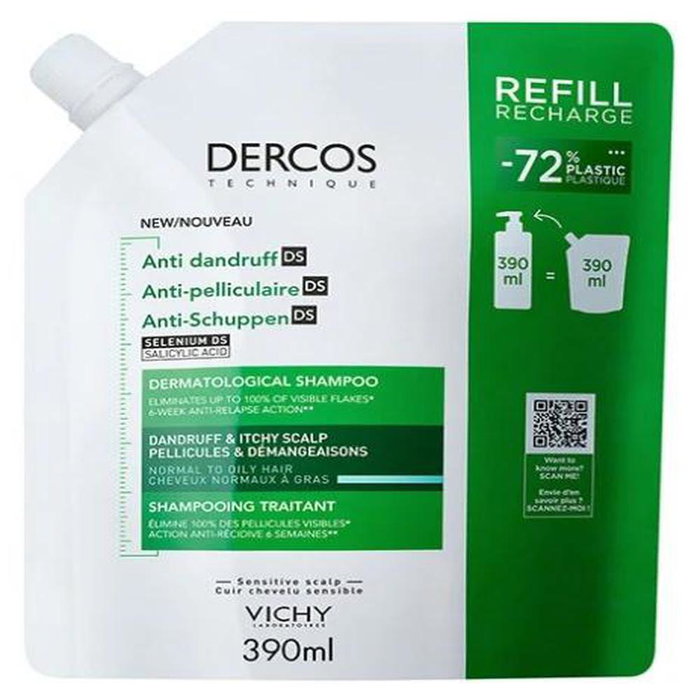 Vichy DERCOS Champú Anticaspa Cabellos Grasos Ecorefill 390 ml