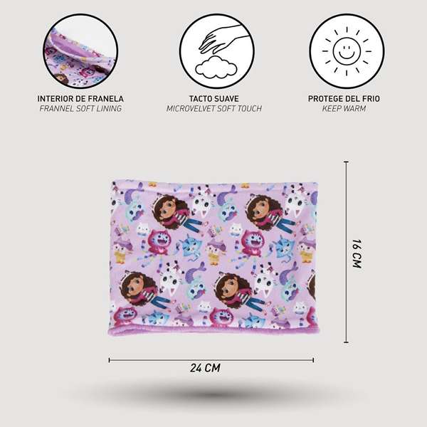 Cerdá Braga cuello T2S:S, Gabby's Dollhouse, Infantil, Color Púrpura