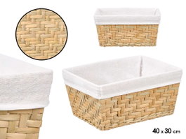 KIPIT Cesta Rectangular 38x28 cm Madera-Blanco