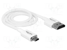 DeLOCK Cable High Speed HDMI con Ethernet 3D 4K 0,5 m Blanco (HDMI-A a Micro-D) lifecosting 85148