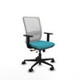 PIQUERAS Y CRESPO Silla de oficina Haches con mecanismo Sincro/Traslack, Turquesa y Blanco
