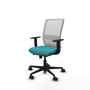 PIQUERAS Y CRESPO Silla de oficina Haches con mecanismo Sincro/Traslack, Turquesa y Blanco