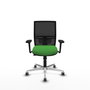 PIQUERAS Y CRESPO Silla de oficina Yunquera con mecanismo Sincro/Traslack, Verde y Negro