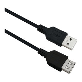 Helos Cable de extensión USB 2.0 A Macho/Hembra, 3 m, Negro