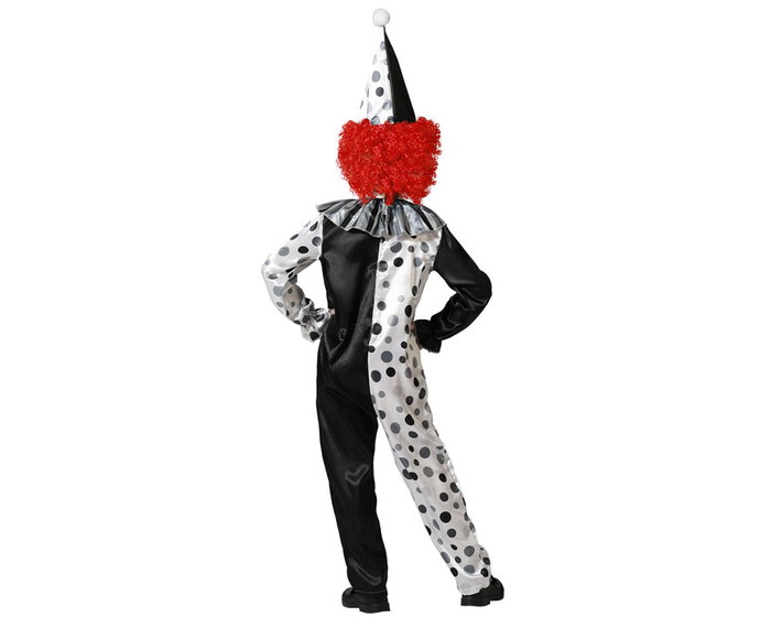 Disfraz Mono Gris Payaso Unisex Infantil con Gorro para 7-9 Años Halloween Terror Circense Oscuro