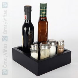 Bandeja Room Service API 48x45 cm con asa, acabado Wengé para orfebrería