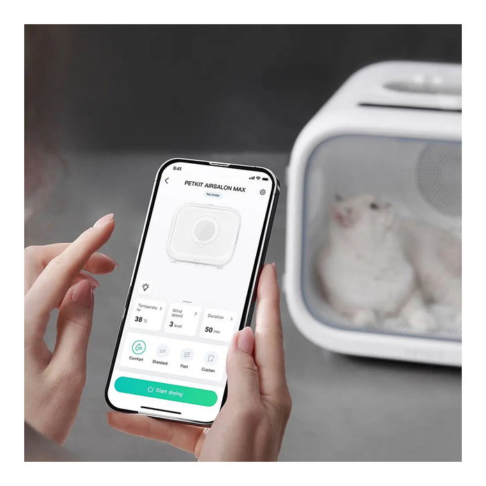 Petkit AirSalon Max Pro HG-P-EU Secador para Gato Silencioso, Control por App, UVC, Blanco, Plástico