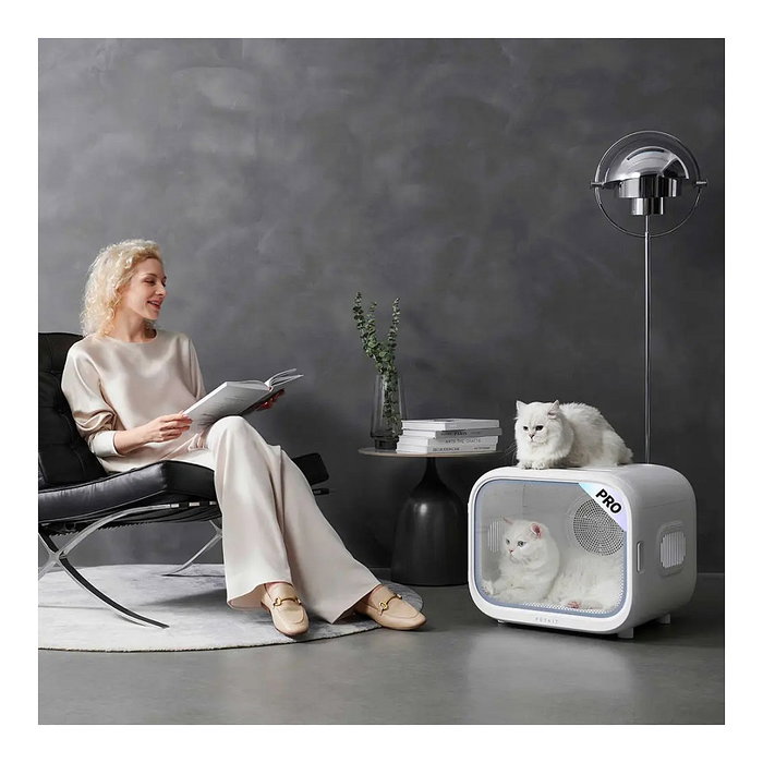 Petkit AirSalon Max Pro HG-P-EU Secador para Gato Silencioso, Control por App, UVC, Blanco, Plástico