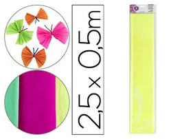 Liderpapel Papel crespon 50 cm x 2,5 m Amarillo fluorescente