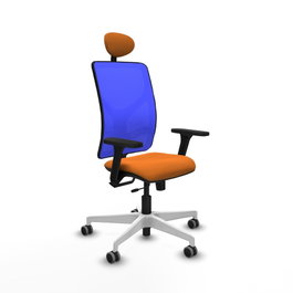 PIQUERAS Y CRESPO Silla de oficina Motilla Naranja y Azul