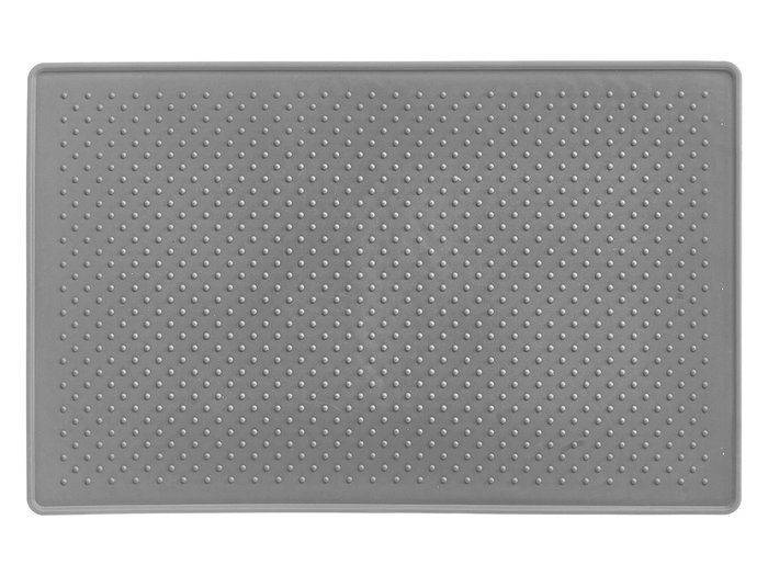 Mascow Alfombra Antideslizante para Comedero de Mascota Gris Plástico TPR 30x52.7x0.5 cm (Set de 12)