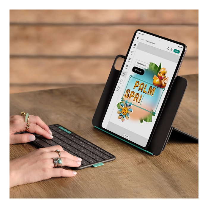 Logitech Flip Folio Teclado QWERTY Internacional EE.UU. Grafito para iPad Pro 11 pulgadas (M4) y iPad Air 11 pulgadas (M2, M3, 5a generación), Inalámbrico, Bluetooth