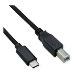ROLINE 11028337 Cable USB 2.0 Tipo C a USB B, 3 metros, Negro
