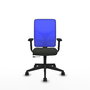 PIQUERAS Y CRESPO Silla de oficina Motilla con mecanismo Sincro/Traslack, malla azul y asiento negro
