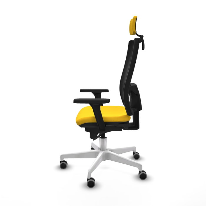 PIQUERAS Y CRESPO Silla de oficina Horna con mecanismo Sincro, Amarillo y Negro