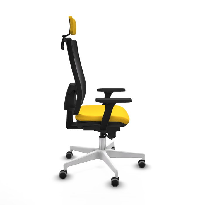 PIQUERAS Y CRESPO Silla de oficina Horna con mecanismo Sincro, Amarillo y Negro