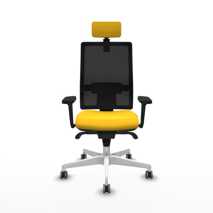 PIQUERAS Y CRESPO Silla de oficina Horna con mecanismo Sincro, Amarillo y Negro