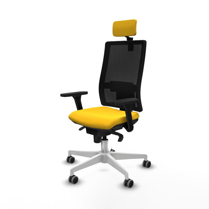 PIQUERAS Y CRESPO Silla de oficina Horna con mecanismo Sincro, Amarillo y Negro