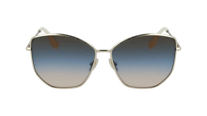 Victoria Beckham VB225S-734 con cristales azules y detalles dorados