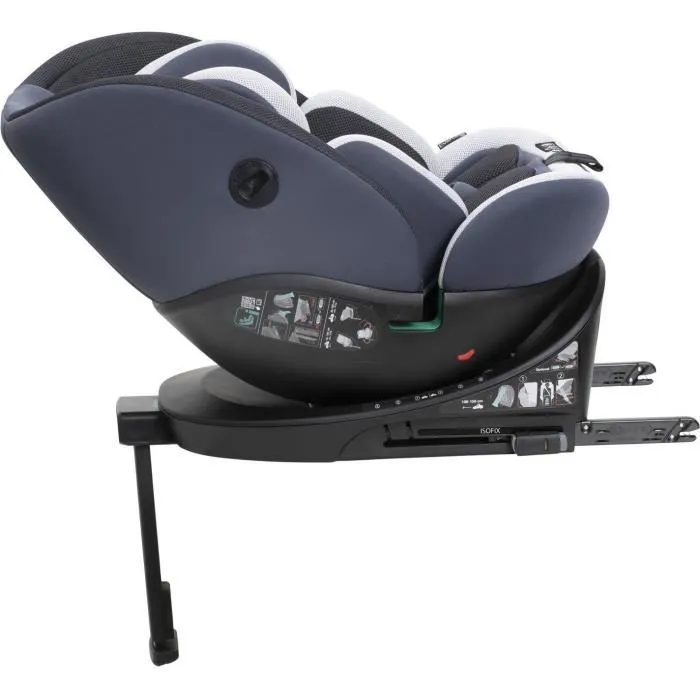 Chicco CHI8058664181124 Silla de Coche Grupo 0/1/2/3 I-Size Giratoria Reclinable Reductora Plateada