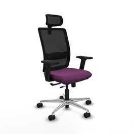 PIQUERAS Y CRESPO Silla de oficina Haches con mecanismo Sincro/Traslack Morado y Negro