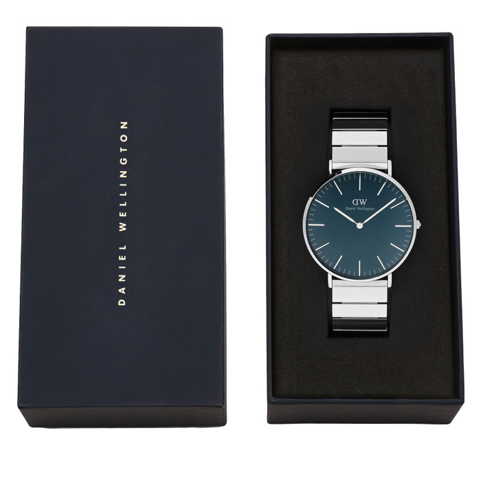 Daniel Wellington DW00100776 con correa gris y esfera azul